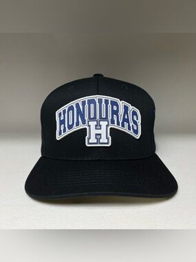 Honduras 3D Rubber Patch Black Snapback Baseball Cap